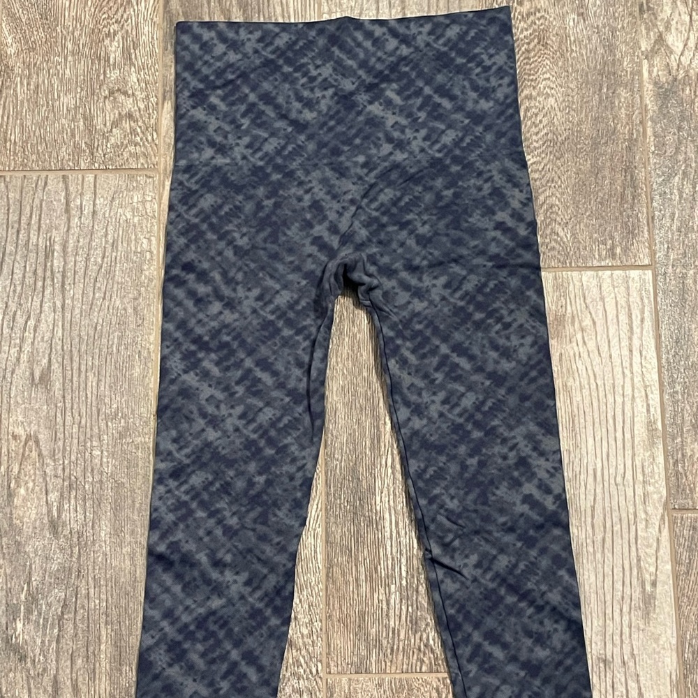 Spanx blue print leggings - large